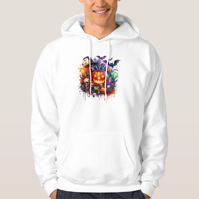 halloween day pumpkin cute hoodie (Front)