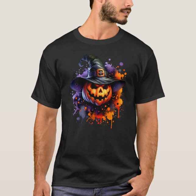 halloween day - pumpkin funny witch T-Shirt (Front)