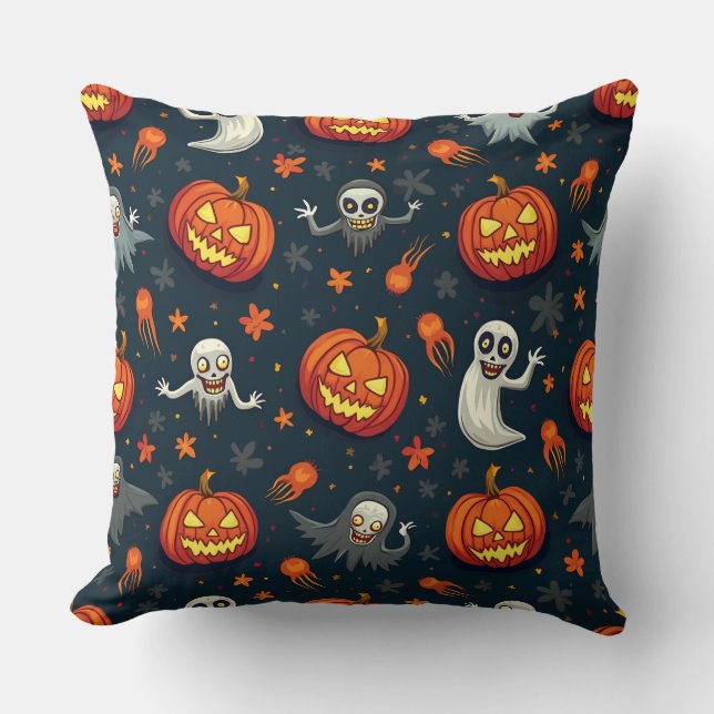Halloween Day Throw Pillow (Front)