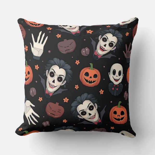 Halloween Day Throw Pillow (Front)