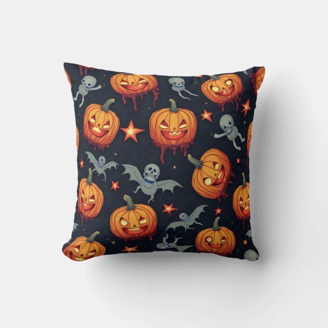 Halloween Day Throw Pillow (Front)