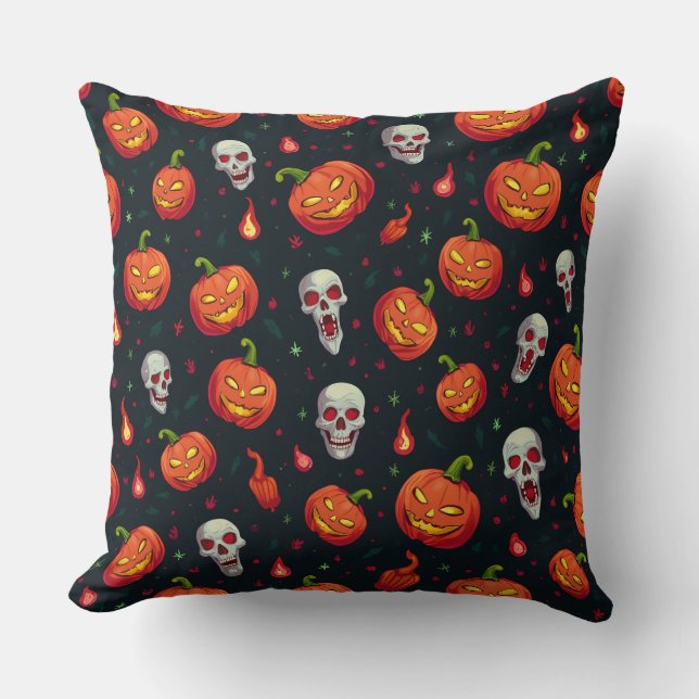 Halloween Day Throw Pillow (Front)
