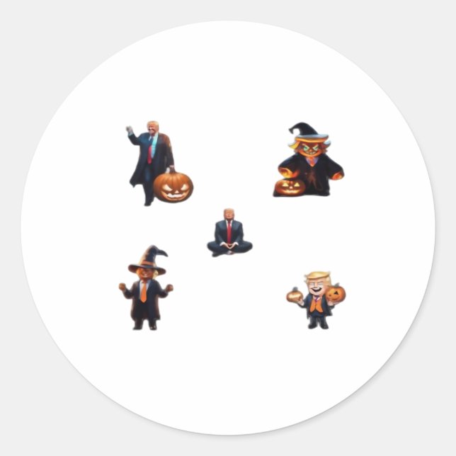 Halloween Day - Trumpkin Classic Classic Round Sticker (Front)