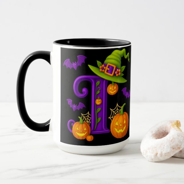 Halloween de cuisine initiale "I" Mug (Avec donut)