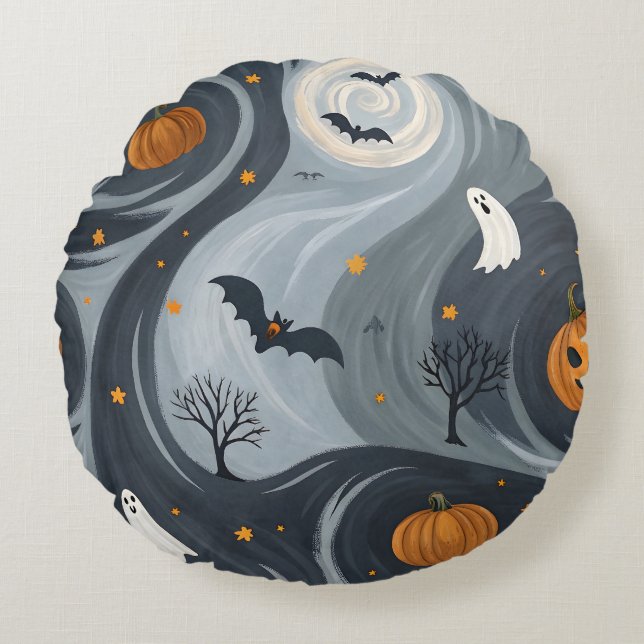 Halloween Death Night Round Pillow (Front)