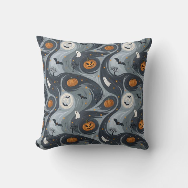Halloween Death Night Throw Pillow (Front)