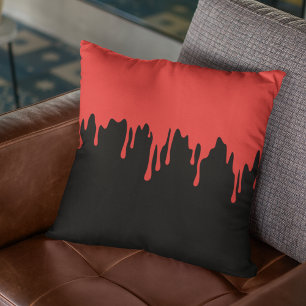 Halloween Decor Red Blood Dripping Throw Pillow