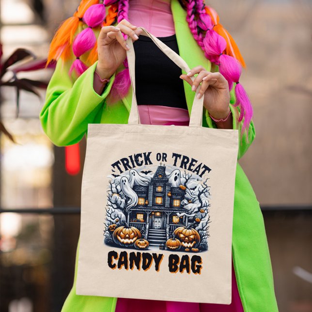 Halloween-decorated enchanted house tote bag (Creator Uploaded)