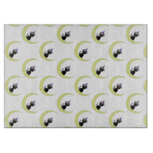 Halloween Decorative Glass Cutting Board/Black cat Board