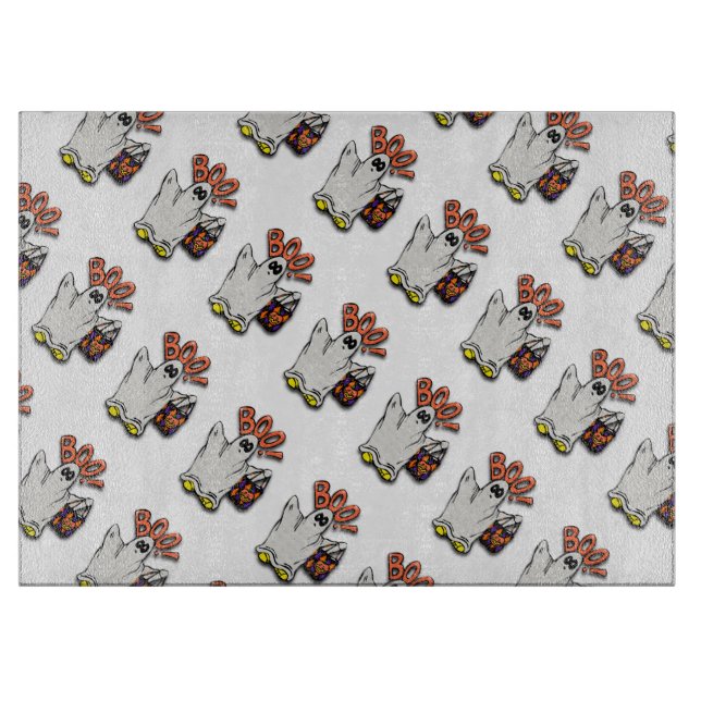 Halloween Decorative Glass Cutting Board/Ghost Board (Front)