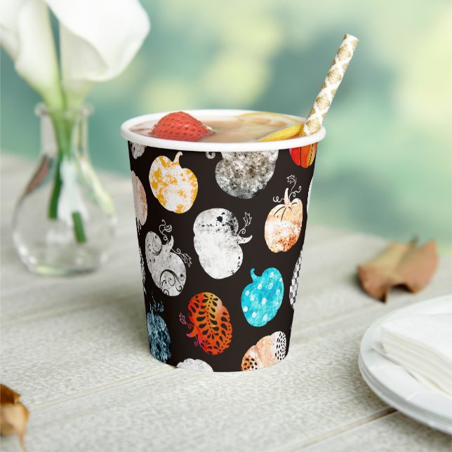 Halloween Decorative Pumpkin Pattern Paper Cups (Insitu)