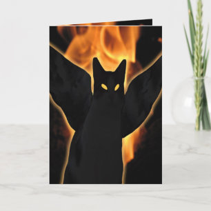 Halloween Demon Cat Card
