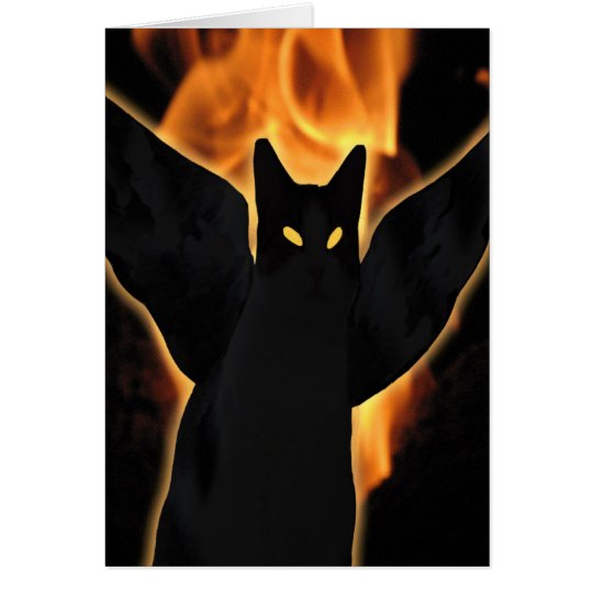 Halloween Demon Cat Card