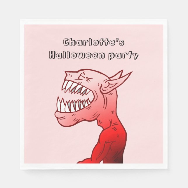 Halloween Demon on a Paper Napkin (Front)
