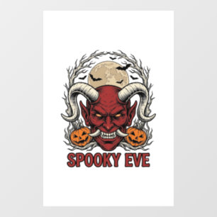 Halloween Demon Shirt with Vintage Engraving Pumpk Window Cling