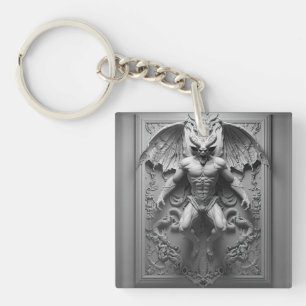 halloween demon statue keychain