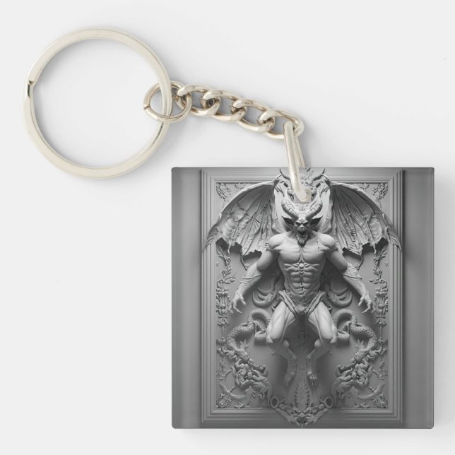 halloween demon statue keychain (Front)