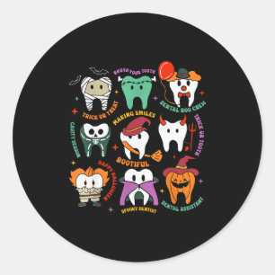 Halloween Dental Boo Crew Dentist Costume Teeth Wo Classic Round Sticker