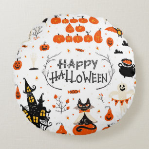 Halloween design elements. Halloween cliparts with Round Pillow