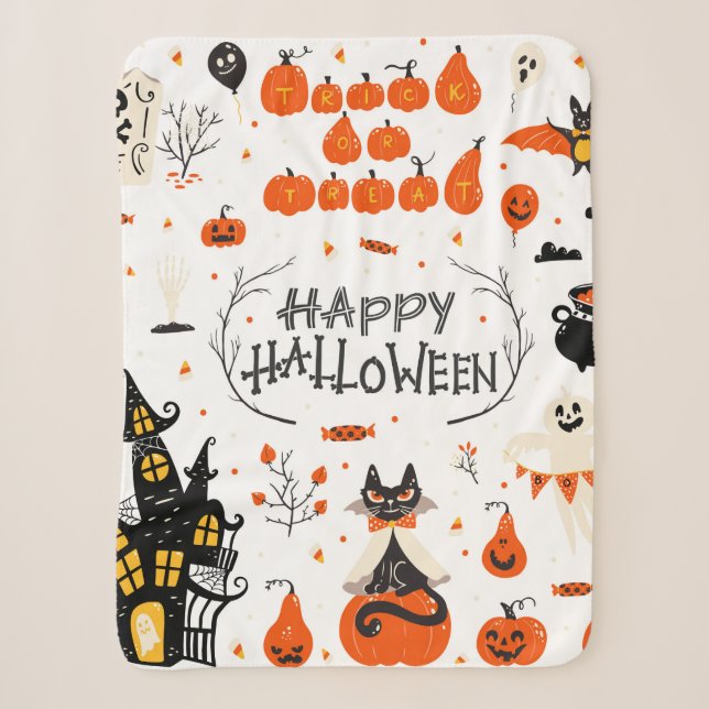 Halloween design elements. Halloween cliparts with Sherpa Blanket (Front)