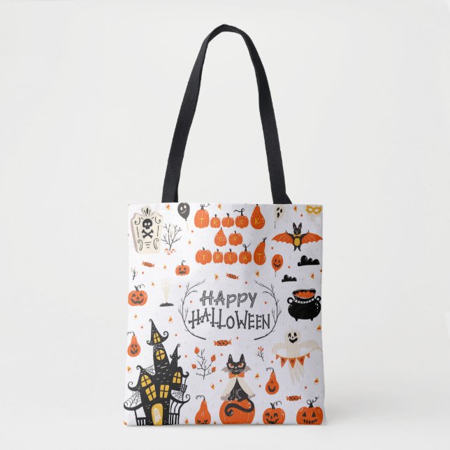 Halloween design elements. Halloween cliparts with Tote Bag (Front)