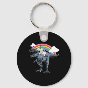 Halloween Design For Kids Unicorn Riding Dinosaur Keychain