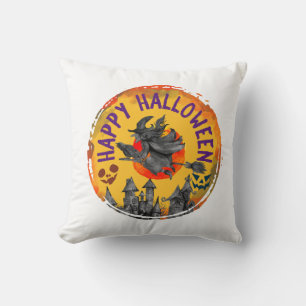 Halloween Design Happy Halloween Witch Throw Pillow