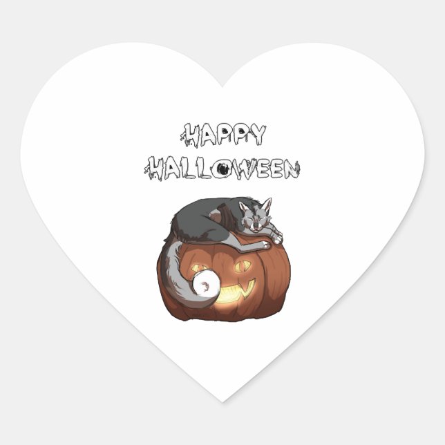 Halloween design heart sticker (Front)