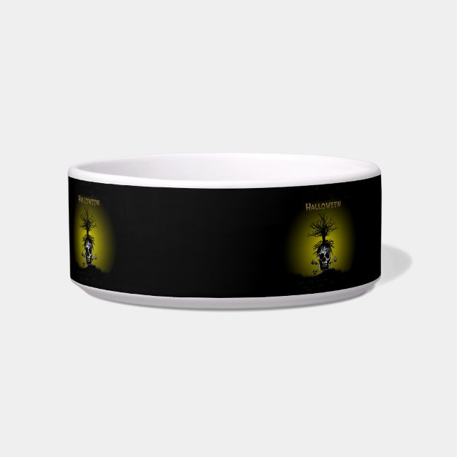 Halloween Design with Skull and Spooky Tree Bowl (Right)