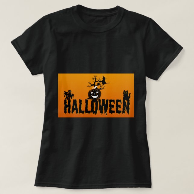Halloween Design Women's Wear T-Shirt (Black) (Design Front)