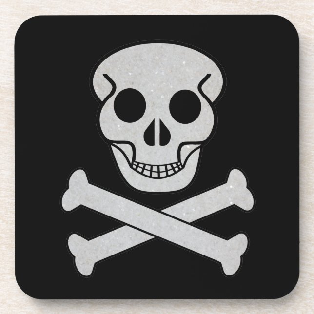 Halloween Dessous de verre crâne et os (Devant)