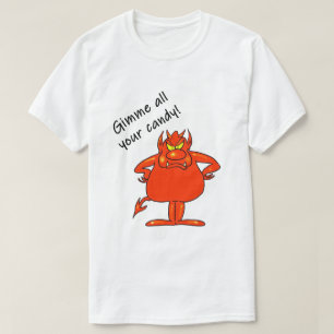 Halloween Devil Red Monster Gimme Candy Costume T-Shirt