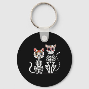 Halloween Dia de los Muertos Sugar Skull Skeleton Keychain