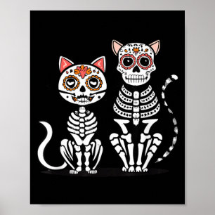 Halloween Dia de los Muertos Sugar Skull Skeleton Poster