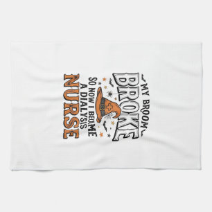 Halloween Dialysis Nurse Witch Broom Broke Shirt_1 Kitchen Towel
