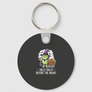 Halloween Dilly Dally Frog Witch Pumpkin Cart Keychain