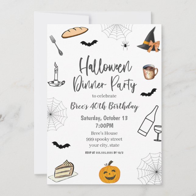 Halloween Dinner Party Invitation (Front)