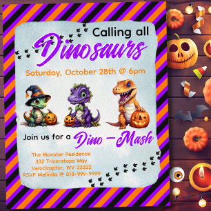 Halloween Dinosaur Dino-Mash Party Invitation  Poster