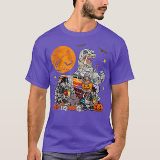 Halloween Dinosaur Monster Truck Boys Skeleton Rid T-Shirt