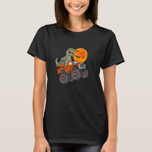 Halloween Dinosaur Monster Truck Moon T-Shirt