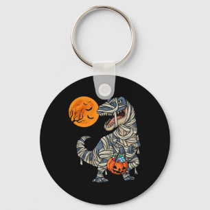 Halloween Dinosaur Mummy T Rex Scary Boys Kids Tee Keychain