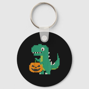 Halloween Dinosaur Pumpkin Master Builder Block Br Keychain