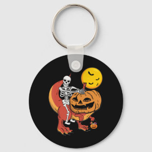 Halloween Dinosaur Pumpkin T Rex Skeleton Boys Tod Keychain