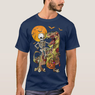 Halloween Dinosaur T Re Skeleton Scary Boys Kids T T-Shirt