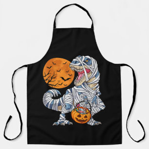 Halloween Dinosaur T rex Mummy Pumpkin Apron