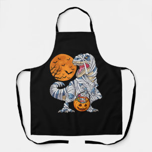 Halloween Dinosaur T rex Mummy Pumpkin Apron