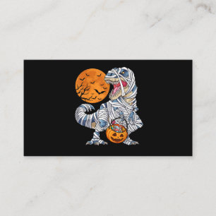 Halloween Dinosaur T rex Mummy Pumpkin Business Card