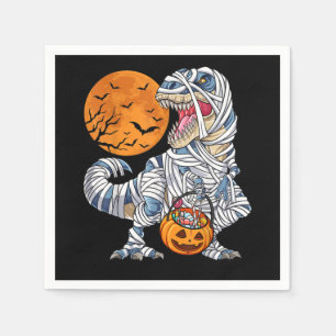 Halloween Dinosaur T rex Mummy Pumpkin Napkin