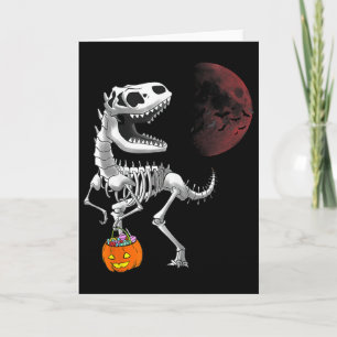 Halloween Dinosaur T Rex Skeleton Scary Boys Kids  Card