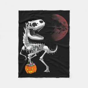 Halloween Dinosaur T Rex Skeleton Scary Boys Kids  Fleece Blanket